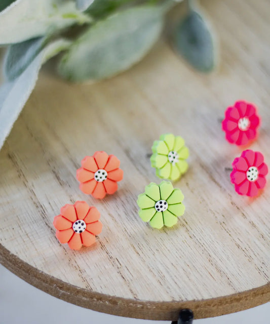 Polkadot Flower Studs