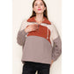 Polar Collar Half Zip-Up Terry Colorblock Pullover