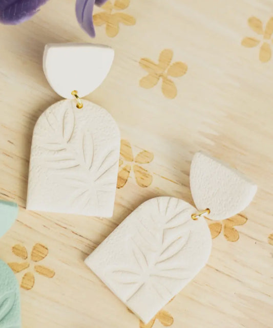 Arched Embossed Dangles
Ivory