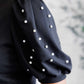 Diamonds and Pearls Puff Sleeve Top in Black