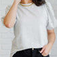 Diamonds and Pearls Puff Sleeve Top in Light Grey