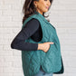 Layering Queen Quilted Puffer Vest in Hunter Green